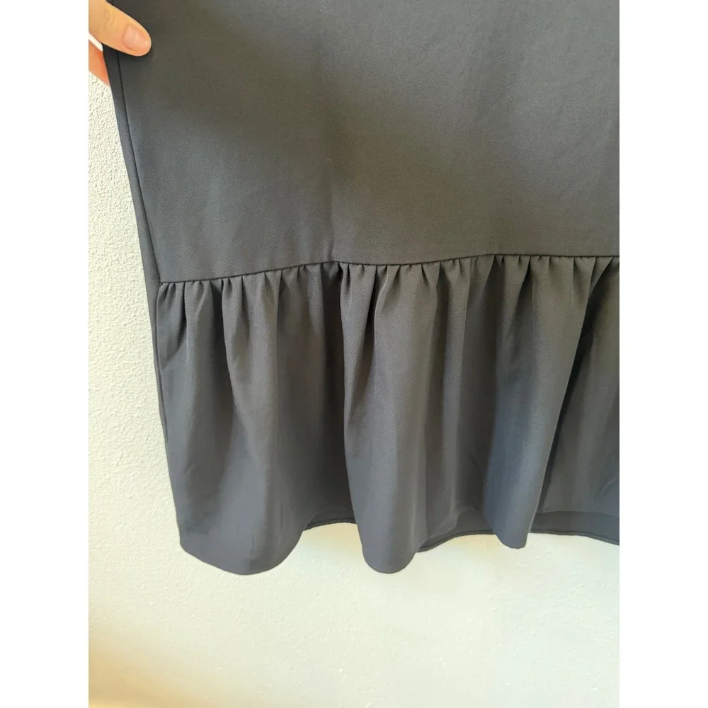Chelsea28 Black Sleeveless Drop Waist Ruffle Hem Shift‎ Mini Dress XL